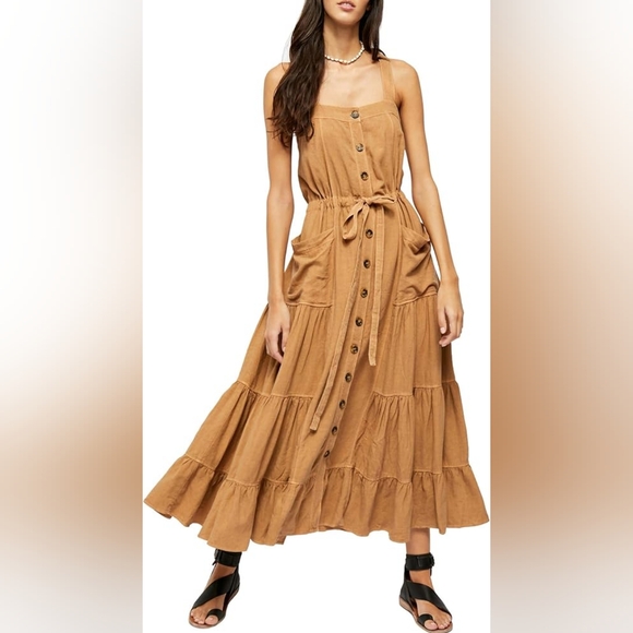 Free People Catch the Breeze Midi Dress - Picture 1 of 10
